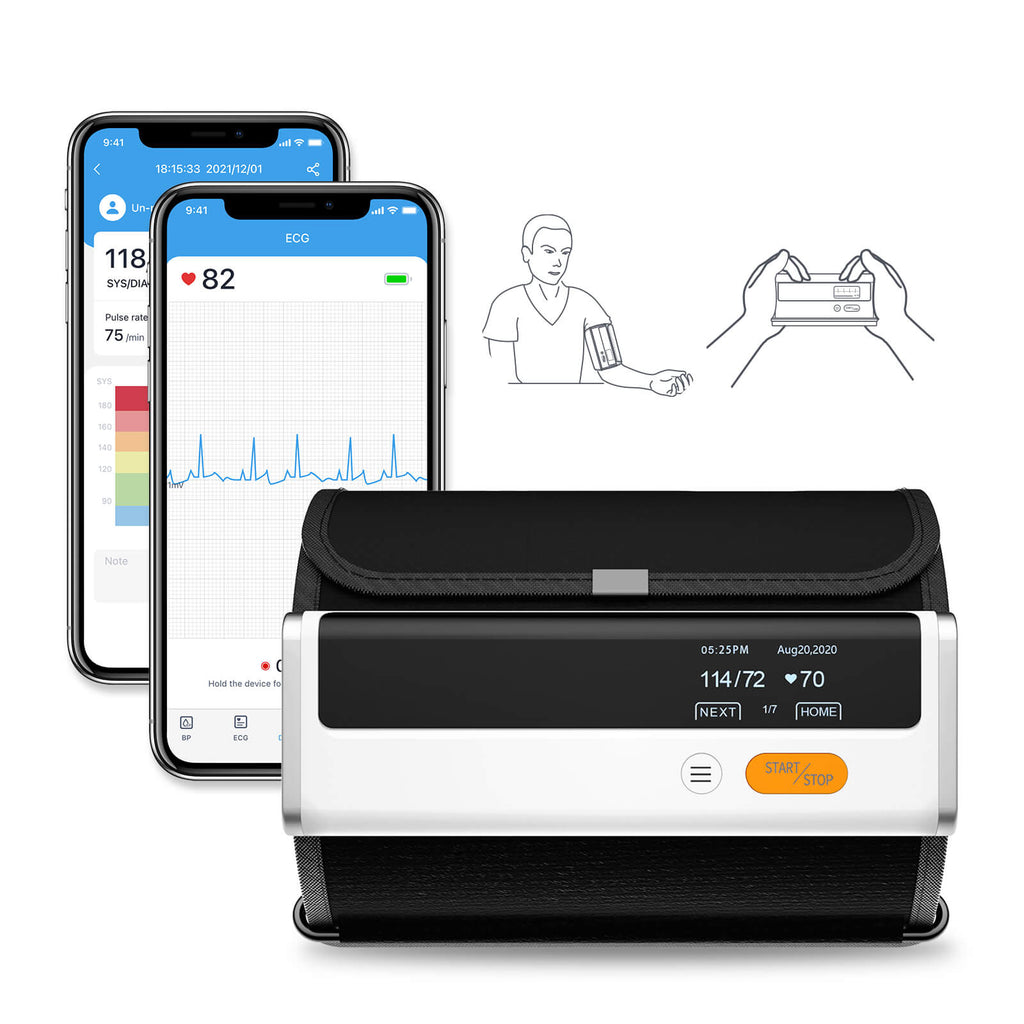 Checkme™ Pro Vital Signs Monitor - All-in-one machine integrating ECG  monitor, oximeter, blood pressure monitor, thermometer, sleep monitor and  mini monitor. – MDcubes